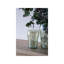 Ensemble de 2 vases décoratifs en verre vert avec motifs de visage