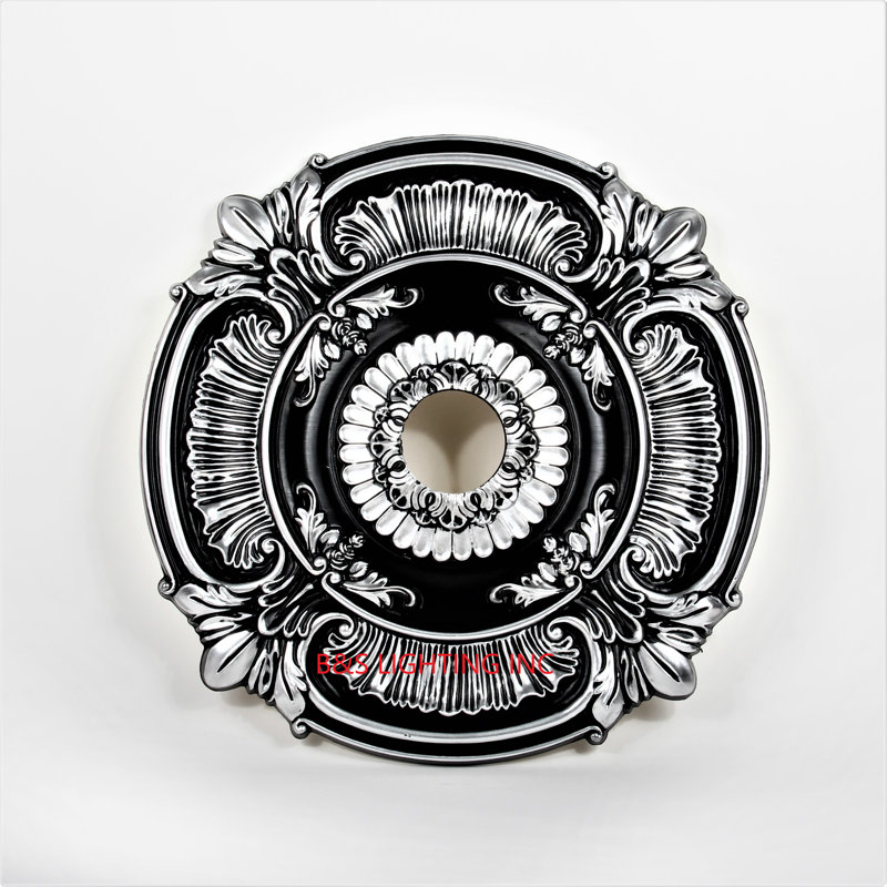 Ceiling Medallion, Black/Chrome