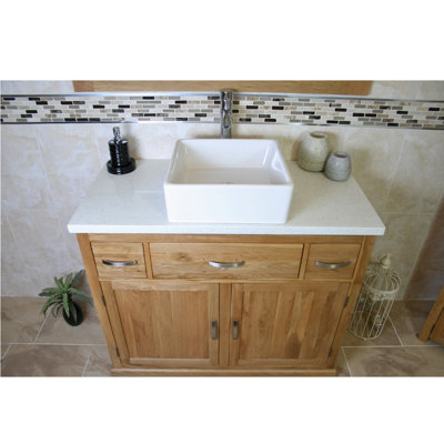 Ayana 1000 mm Freestanding Single Vanity with Vessel Ceramic Basin