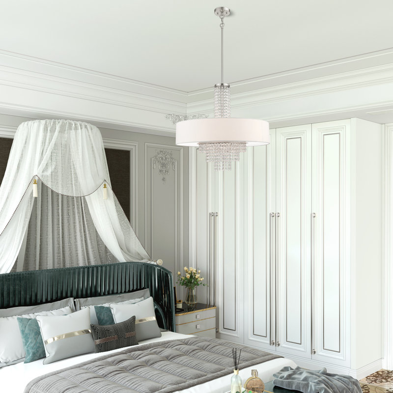 Claudelle 5 - Light Dimmable Drum Chandelier