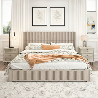 Solid Wood Platform Bed Frame with Headboard, No Box Spring Needed, Floor-standing, Easy Assembly, Durable and Stylish
