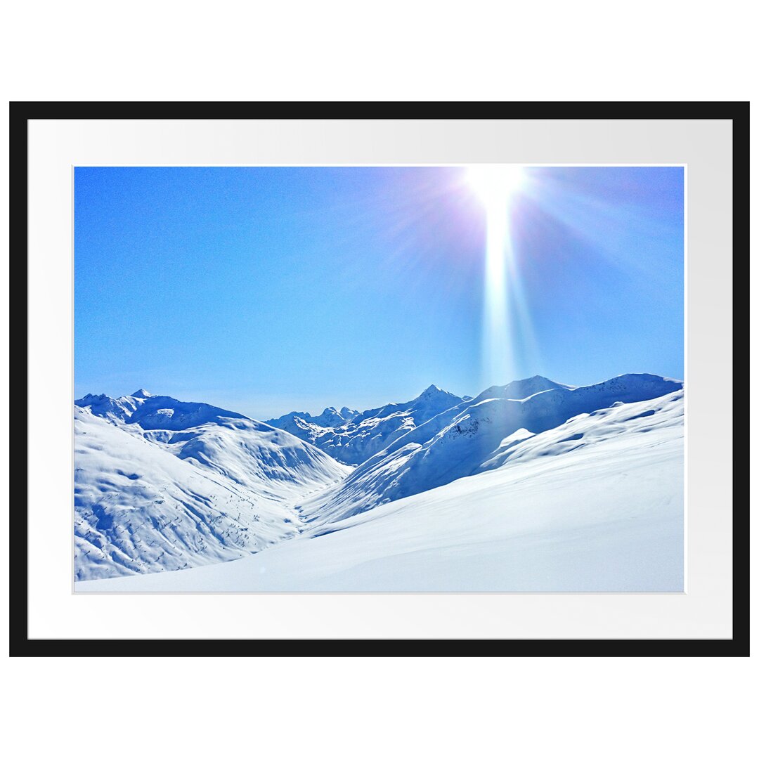 Gerahmtes Poster Schnee Berge