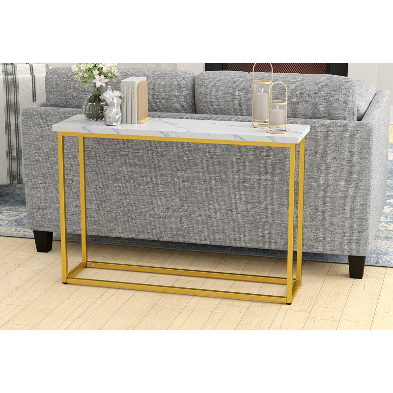 Wallace & Bay Marb White Sofa Table