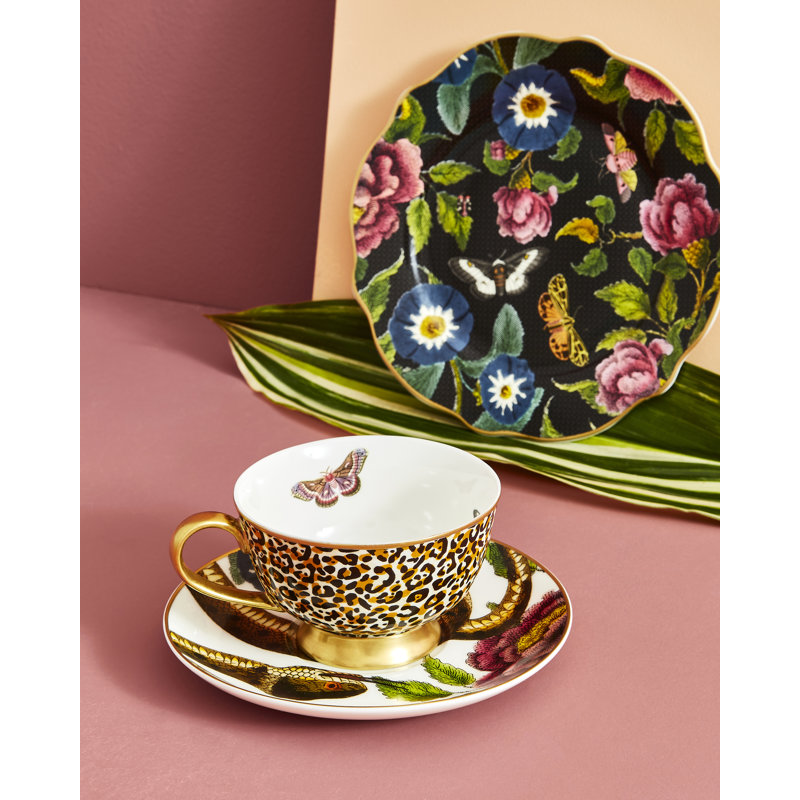 Spode, Creatures Of Curiosity - Teacup & Saucer (Leopard/Snake)