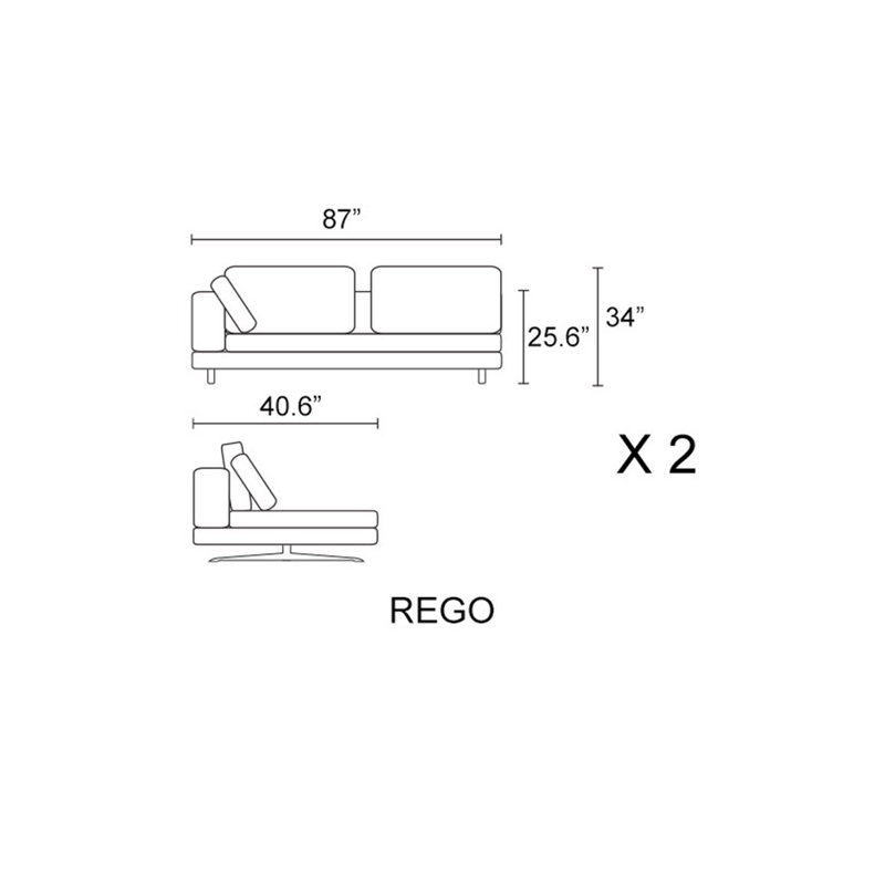 Rego Upholstered L-Shaped Sectional Right Hand Facing