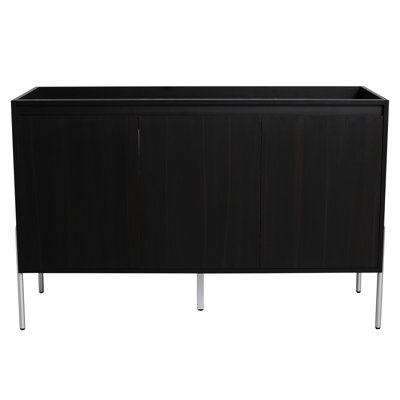 Meuble-lavabo en chêne foncé de 122 cm (48 po) - Porte de meuble-lavabo moderne et épurée, autoportante et fermée