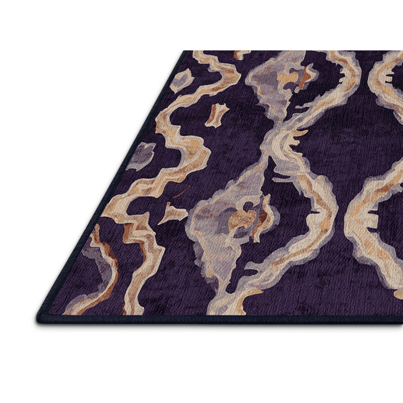 Tapis mauve lavable à la machine, Rectangle 7 pi x 9 pi
