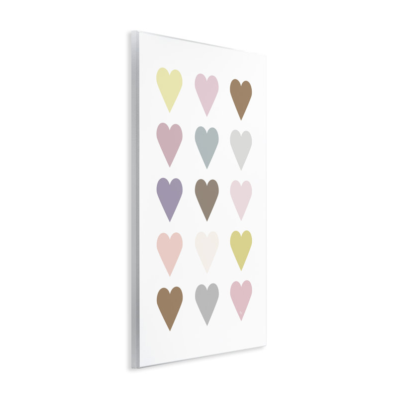 Soft Pastel Hearts Wall Plaque Art by Martina Pavlova, 15" H x 10" W