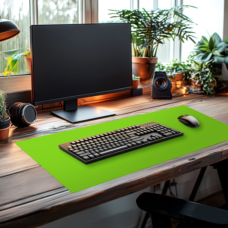 CounterArt Large Waterproof Desk Protector Mat 32" x 16", Green