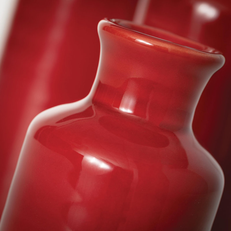 Ensemble de vases en céramique (3 pièces), Rouge
