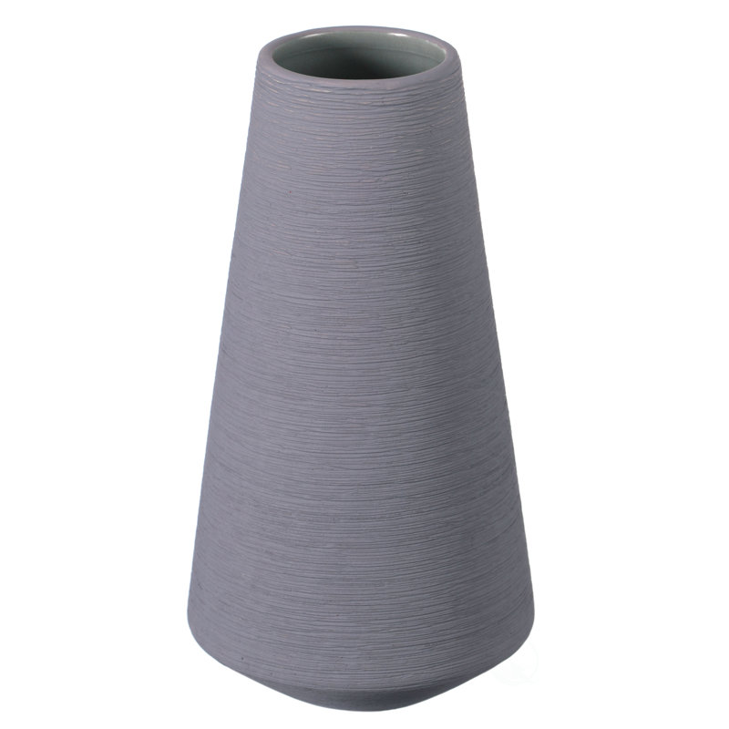 Vase de table en céramique 10 "H, Gris, H 8 po x l 4 po x P 4 po
