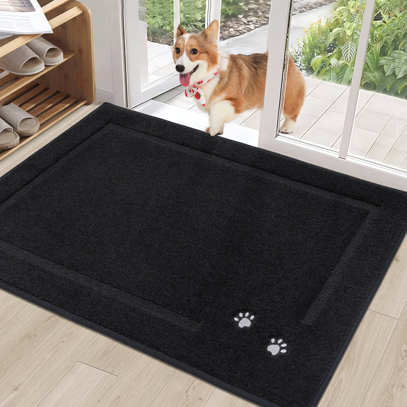 Non-Slip Indoor Doormat, 81.3cm W x 121.9cm L, Black