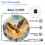 Horloge murale en verre trempé silencieuse de 30 cm, « Horloge murale Faucon », sans tic-tac, fonctionne avec des piles (piles AA non comprises), décoration artistique pour la maison