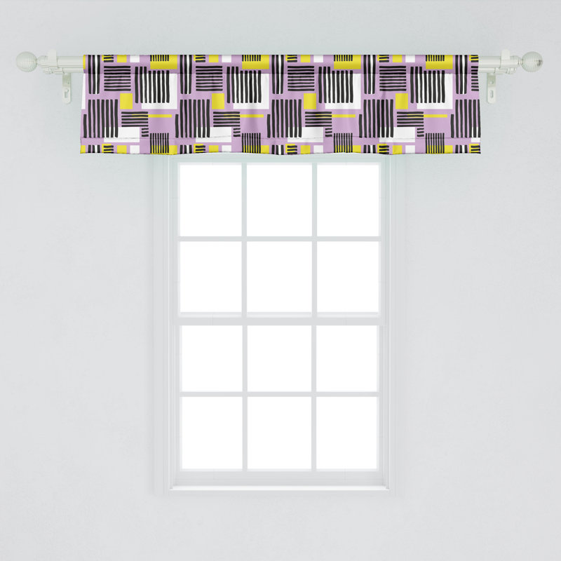 Cantonnière à motif géométrique Ambesonne, L 54 po x L 12 po