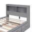 Lit plateforme double avec lit gigogne, tiroirs et prises USB