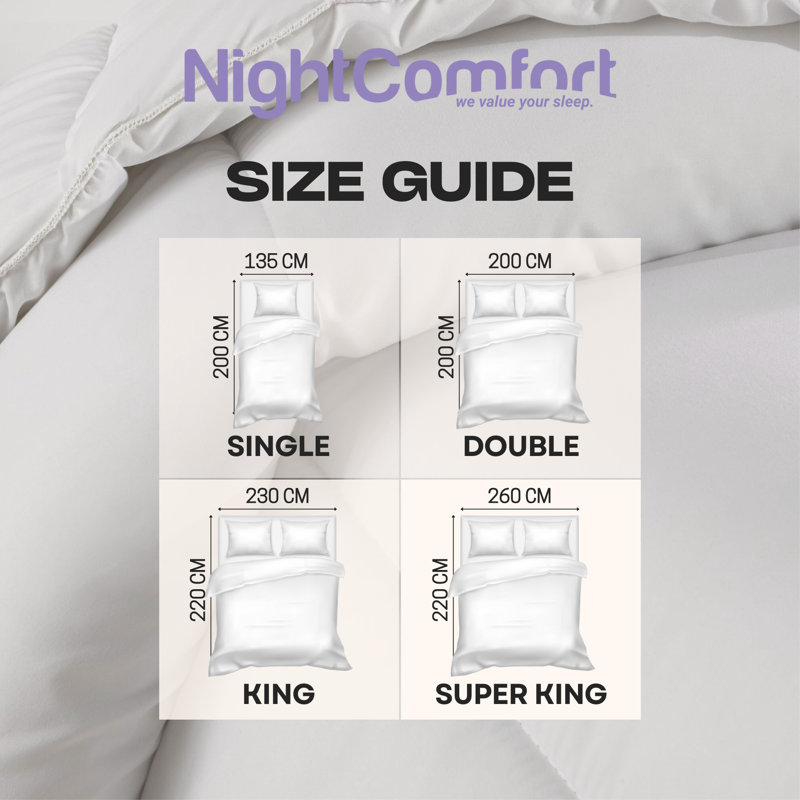 NightComfort Cosy Nights 1.5 Tog Summer Cool Microfibre Duvet, Super King