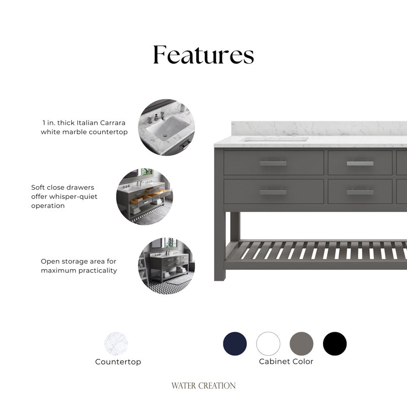Madalyn 72'' W Vanity, Cashmere Gray