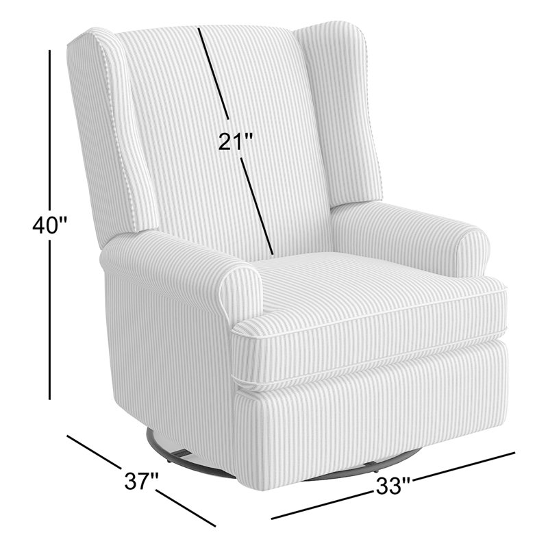 Fauteuil inclinable manuel oscillant de 33 po de largeur Claudina, Café