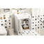 Meuble-lavabo 24 po. Style moderne. Cadre en bois massif. Tableaux. Lavabo en céramique. Blanc. Vaste espace de rangement. Poignée en métal exquise. Portes. Armoire à robinet de 4 po avec évier et grand rangement.-1301510399