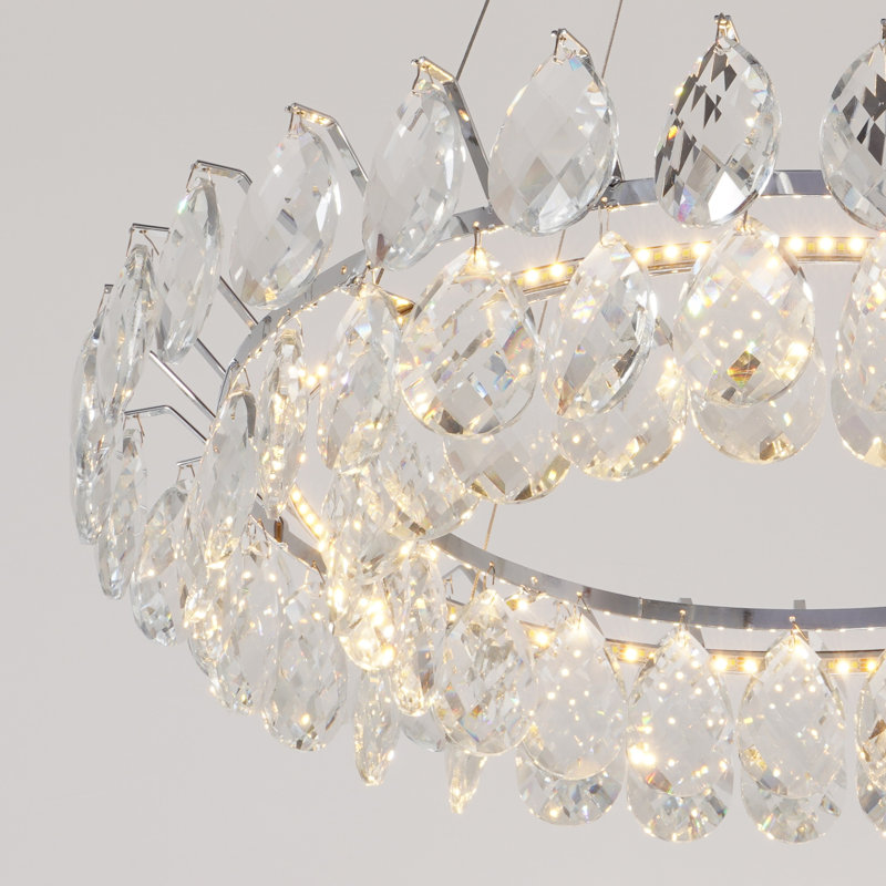 Lustre en cristal de luxe moderne avec ensemble de lumières DEL