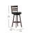 Commercial Grade Classic Ladderback Swivel Bar Height Barstool with Padded, Upholstered Seat-63099075-63099087