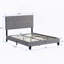 Upholstered Platform Bed Frame with Linen Fabric Headboard, No Box Spring Needed, Wood Slat Support, Easy Assembly-94699643-94699644