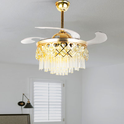 Tishana 42'' Ceiling Fan with LED Lights and retractable fans