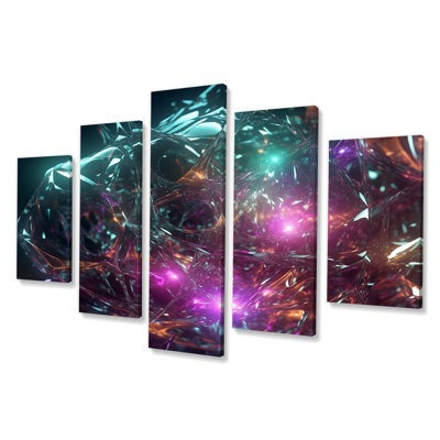 Atomic Abstraction Photonic Crystals - Fractals Wall Art Print - 5 Panels