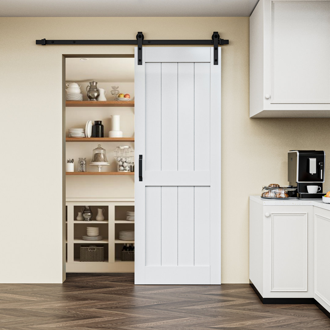 Paneled Painted Solid Manufactured Wood Barn Doors Primed with Installation Hardware Kit Barn Door ARK DESIGN 