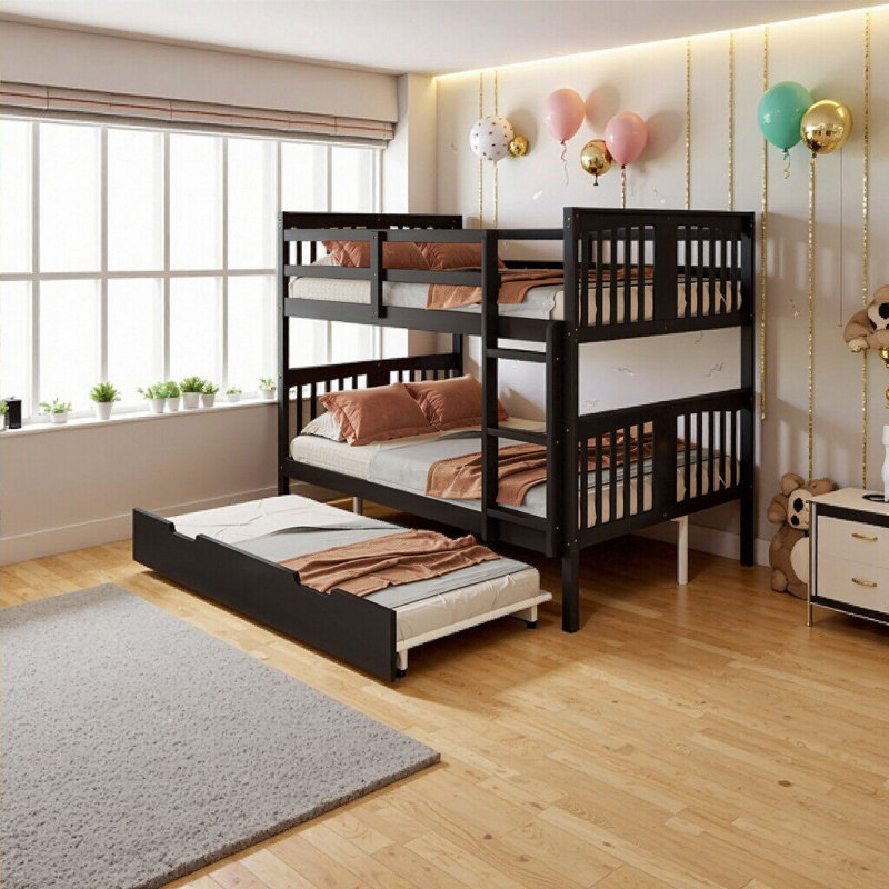 Lit superposé double au-dessus de double avec lit gigogne simple et peu encombrant - Lit convertible pour enfants pour la nuit et les invités