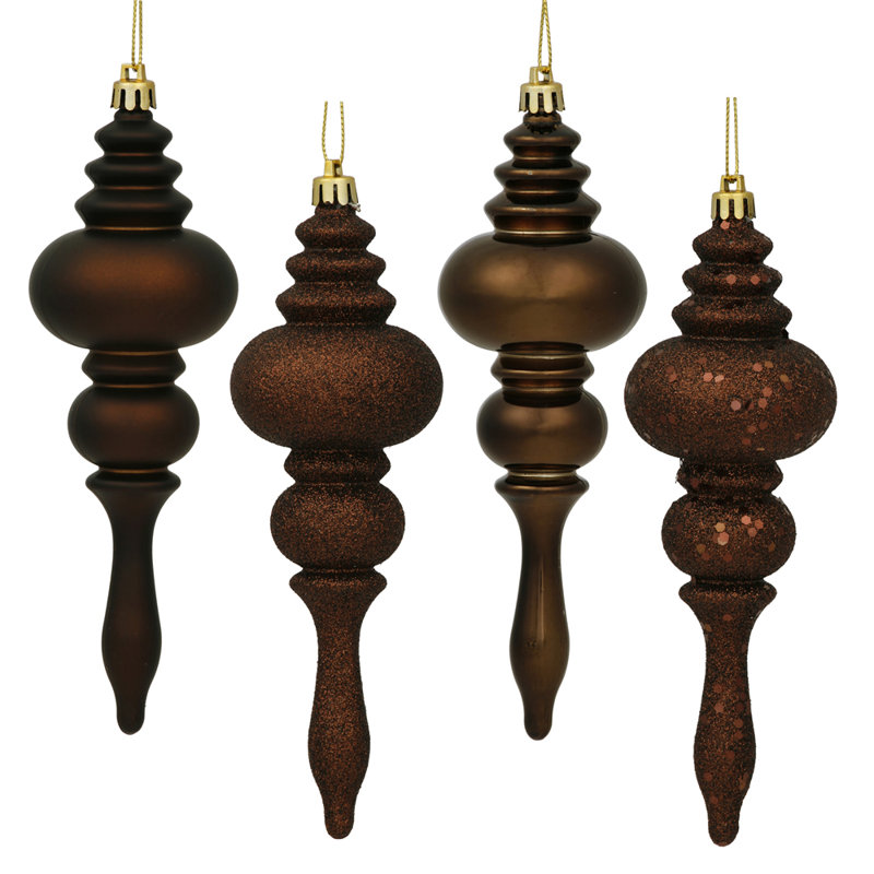 Ornement en forme de fleuron incassable 7 po, Brun chocolat