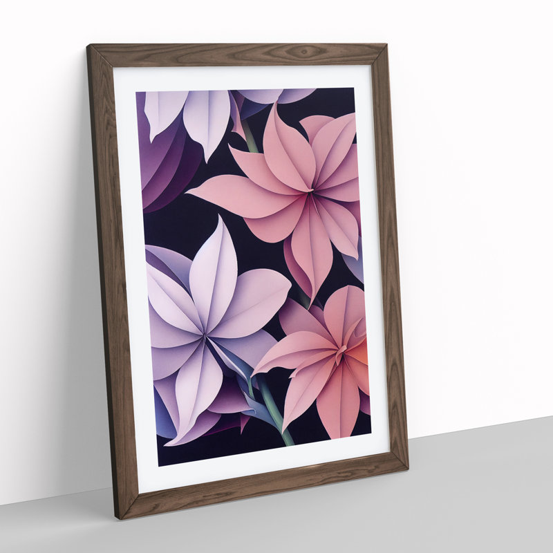 XV1022-4186X Stimulating Flowers - Single Picture Frame Print, Walnut, 64cm H x 46cm W x 2cm D