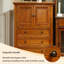 Commode de 31,5 po de style américain en bois massif brun pour le rangement
