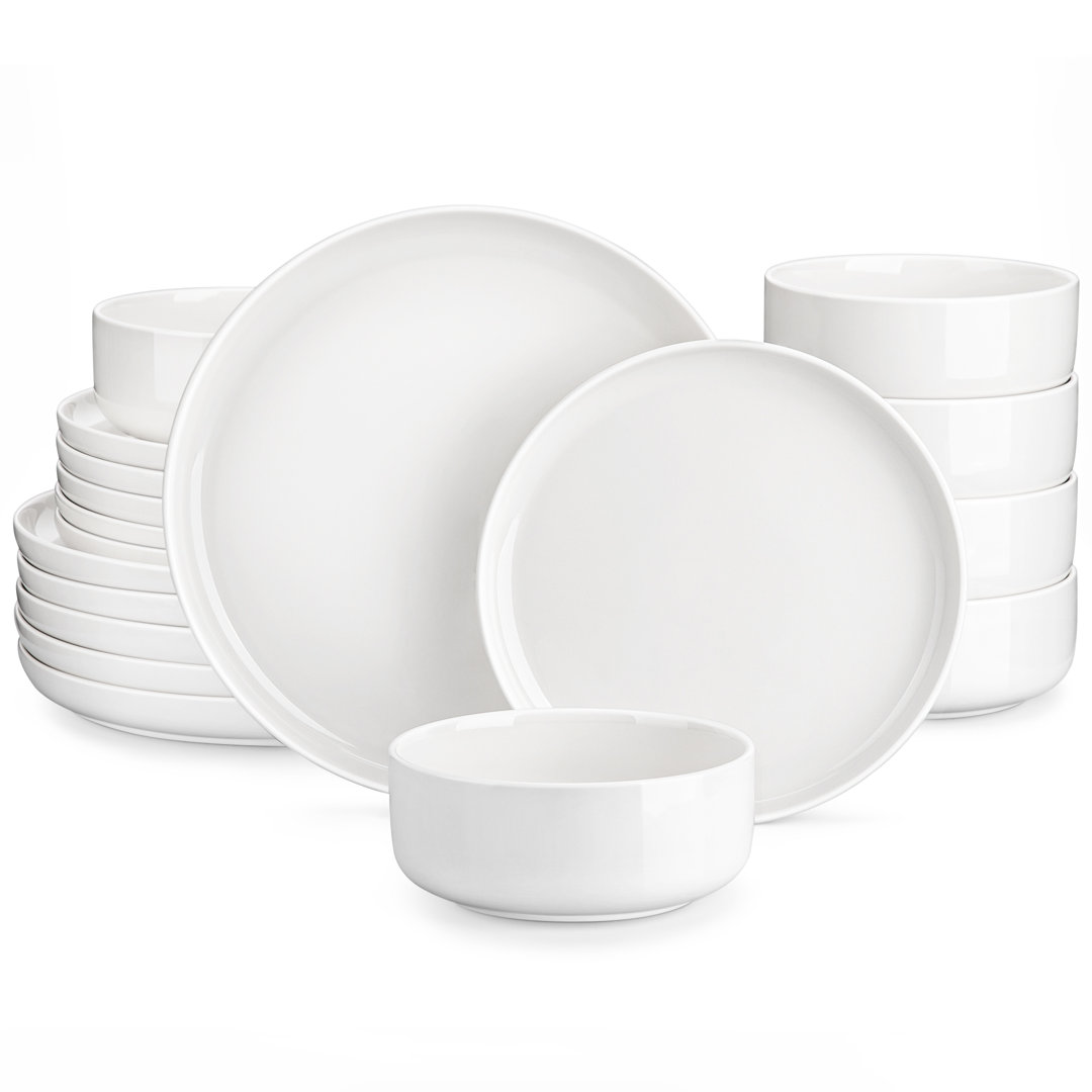 18-Piece Porcelain China Dinnerware Set, Service For 6
