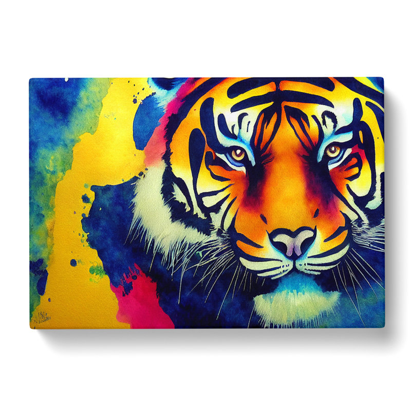 Colourful Tiger Art Vol.1 Abstract - Wrapped Canvas, 40cm H x 60cm W x 3cm D