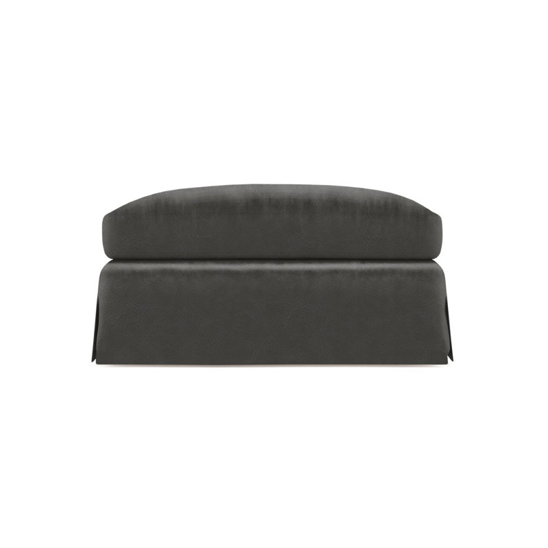 Repose-pieds Ludlow, Naturel, Cuir rétro graphite