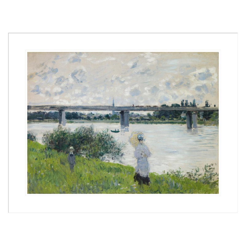 «The Promenade with the Railroad Pont Argenteuil» par Claude Monet, impression giclée encadrée, H 23,5 po x l 29,44 po