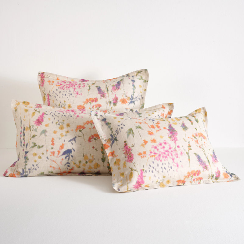 Floral Cotton Pillow Sham, Standard