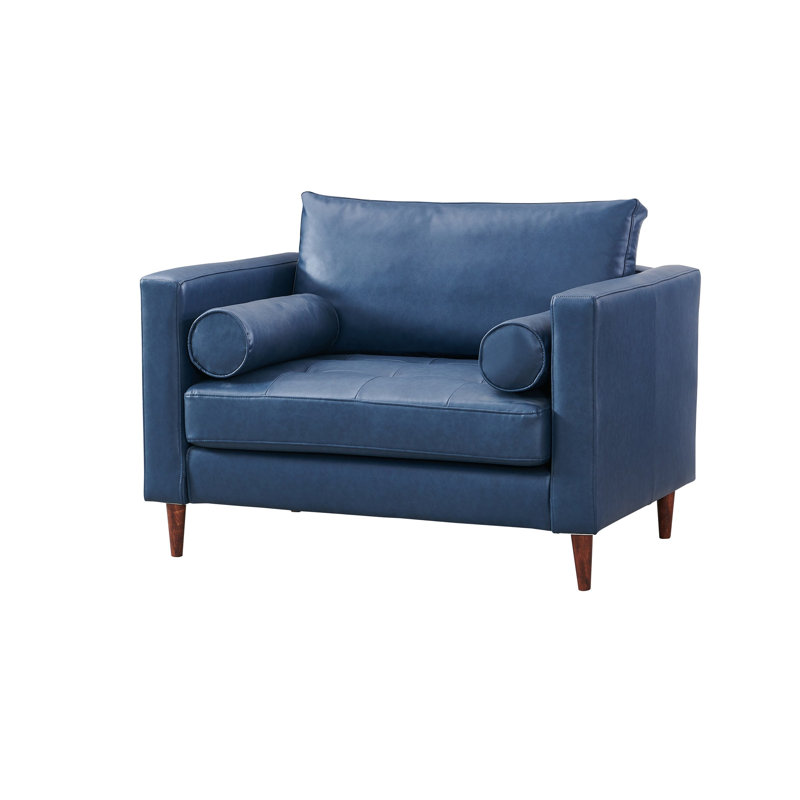Fauteuil en cuir écologique Dannie, Similicuir bleu