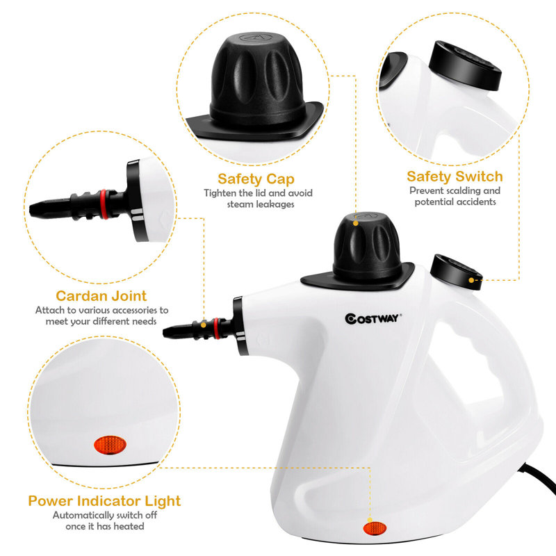 costway Steam Cleaner & Steam Mop, White