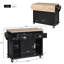 Kitchen Cart With Rubber Wood Drop-Leaf Countertop-1830992918