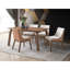 Table de salle à manger en noyer, comptoir spacieux, pieds en bois cintré, fabrication en caoutchouc, table à manger au charme classique avec finition en noyer, matériau synthétique, touche moderne-1052495862