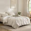 Ensemble de housse de couette en jacquard de coton et lin texturé-127356750