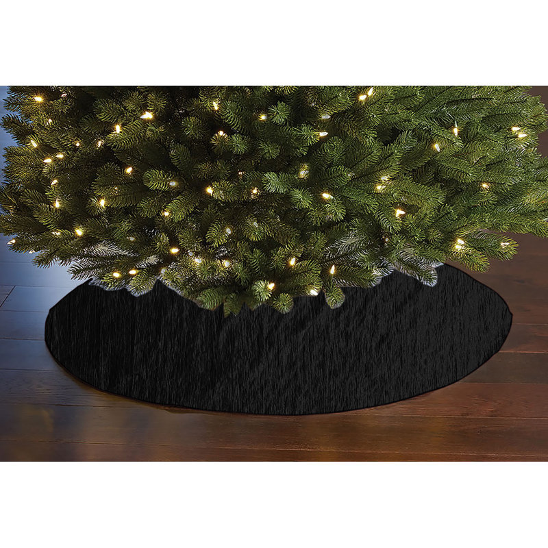Jupe d'arbre de Noël en taffetas froissé, Noir