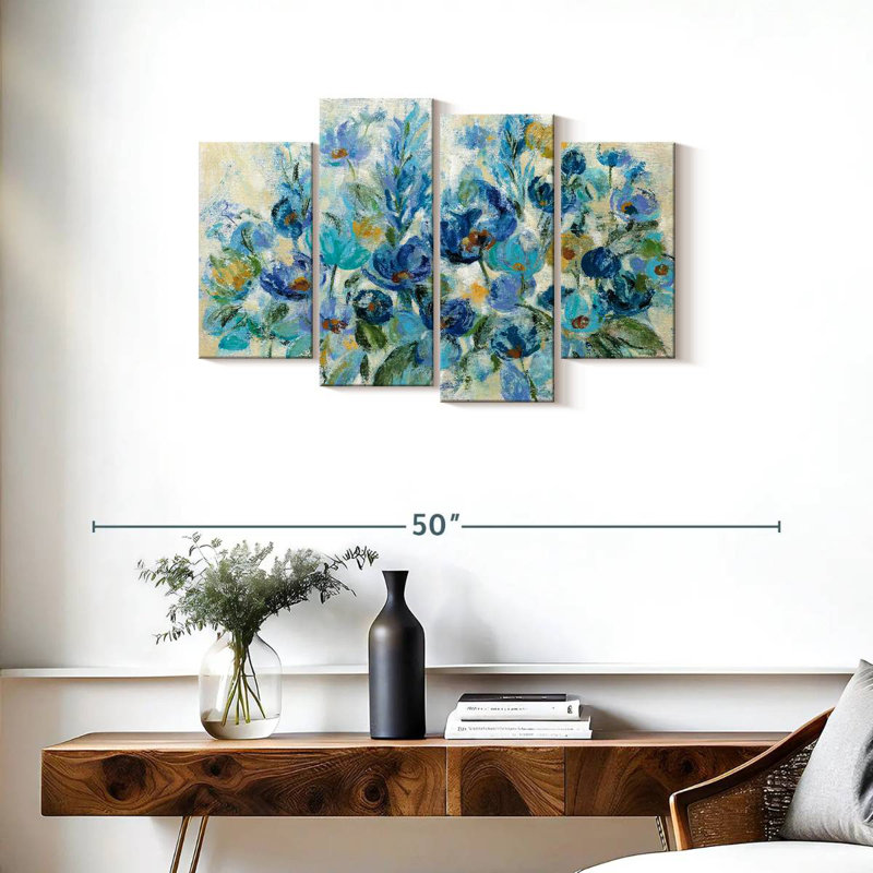 Fleurs bleues Avery, H 22 po x l 36 po