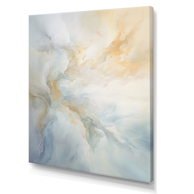 Nuage charme liquide Art VI - nuages décoration murale, H 20 po x l 12 po x P 1 po, Toile tendue