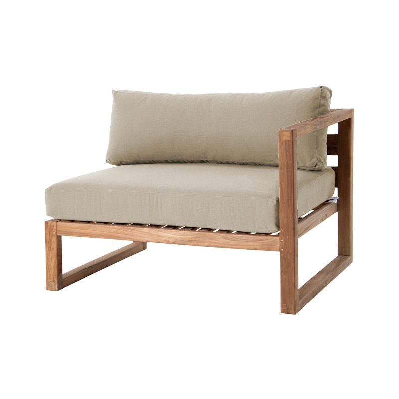 Méridienne d'extérieur en teck Predestin, Beige antique