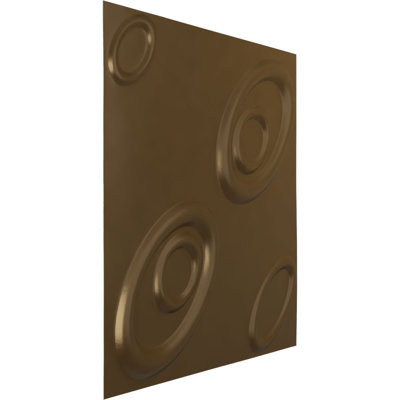 L 19 5/8 po x H 19 5/8 po Panneau mural décoratif 3D EnduraWall Maria, bronze champagne métallique (couvre 2,67 pieds carrés)