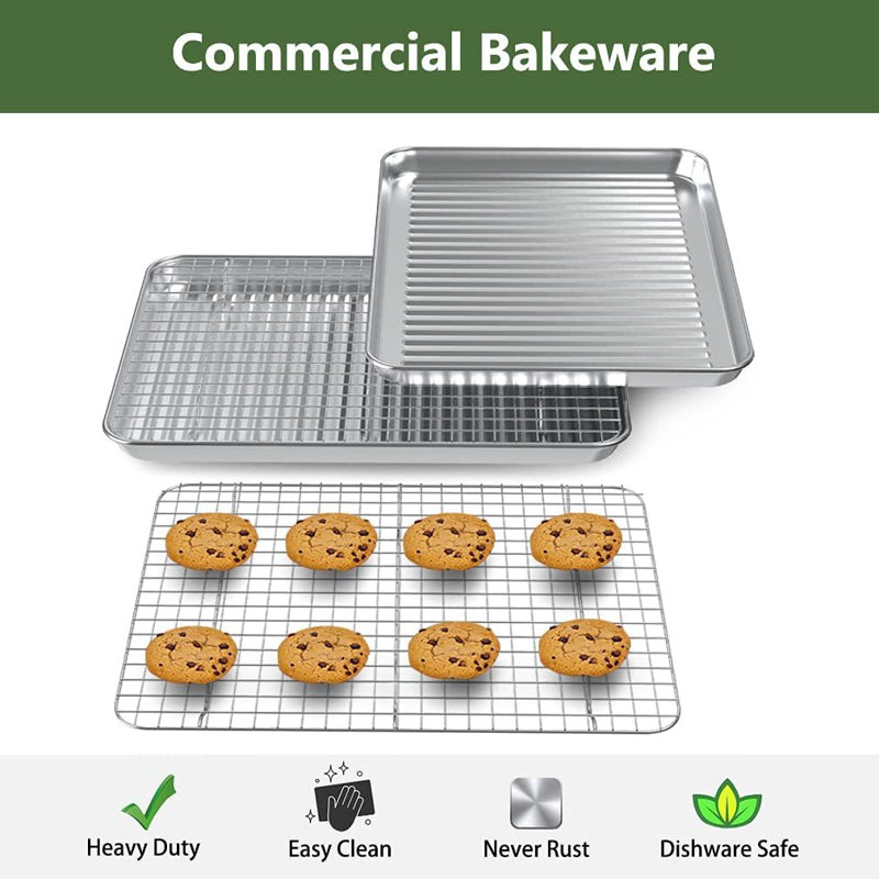Stainless Steel Nonstick Baking Sheet with Rack Set, 16 x 12 Inches