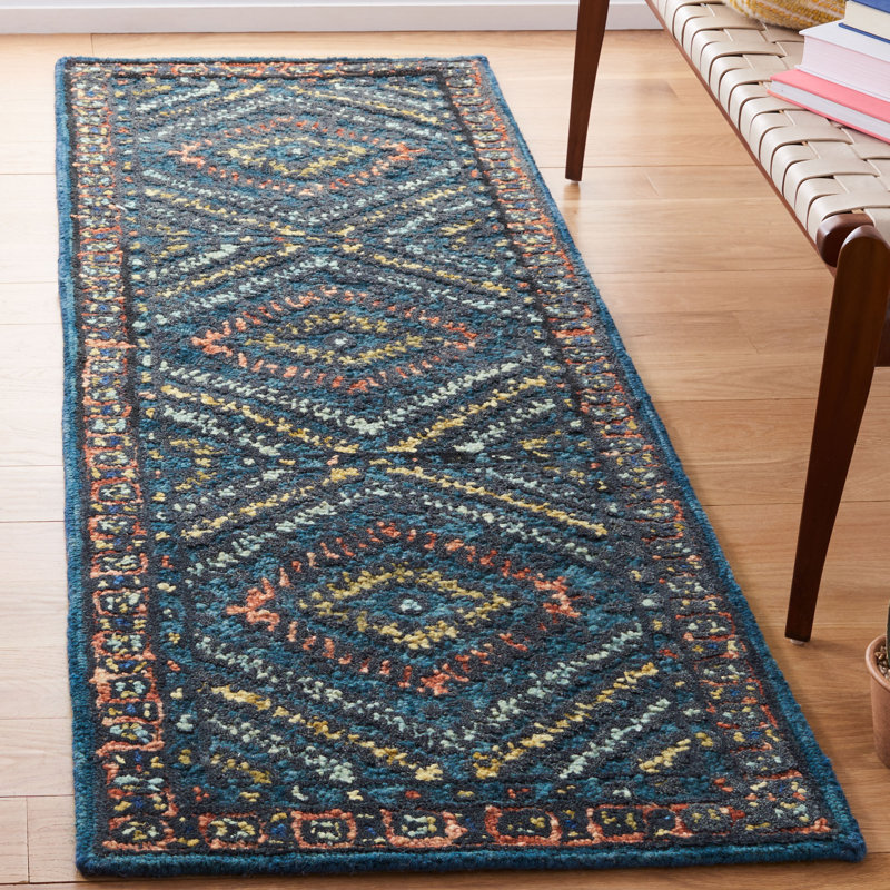 Tapis en laine touffeté à la main Illari, Tapis de couloir 2 pi 3 po x 7 pi